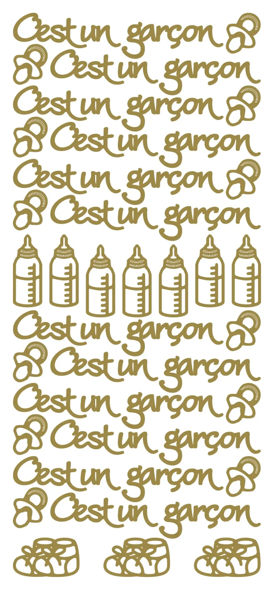ECSTASY CRAFTS ECSTASY CRAFTS C'EST UN GARÇON GOLD PEEL OFF STICKERS