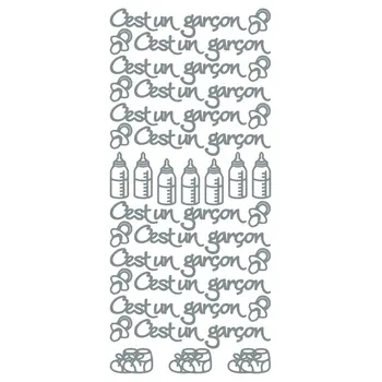 ECSTASY CRAFTS ECSTASY CRAFTS C'EST UN GARÇON SILVER PEEL OFF STICKERS