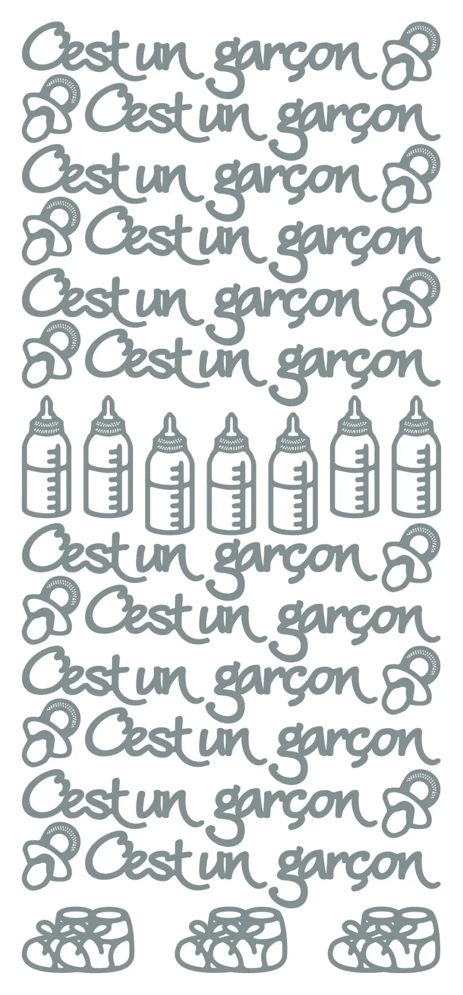 ECSTASY CRAFTS ECSTASY CRAFTS C'EST UN GARÇON SILVER PEEL OFF STICKERS