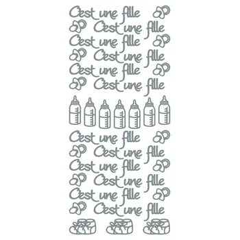 ECSTASY CRAFTS ECSTASY CRAFTS C'EST UN FILLE SILVER PEEL OFF STICKERS