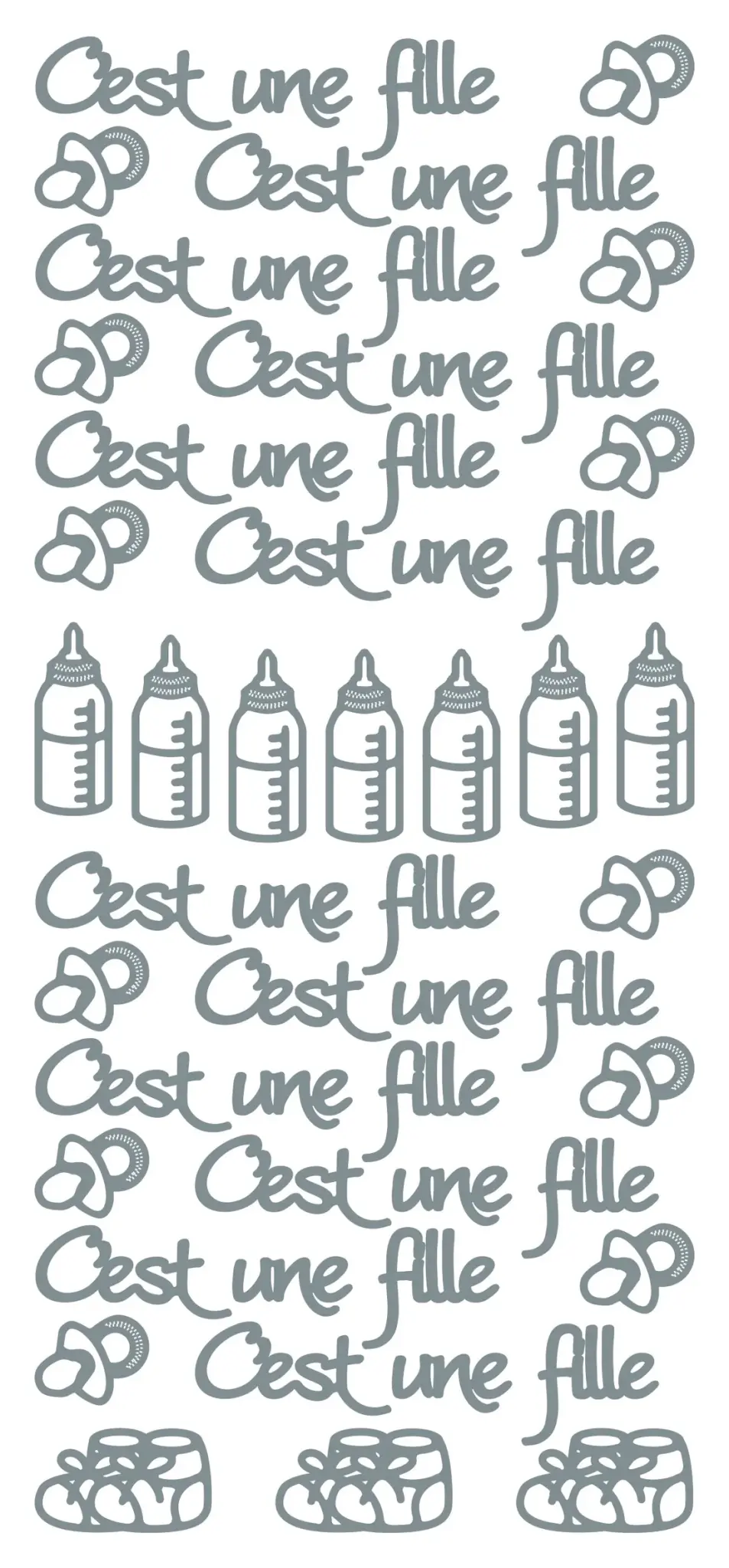 ECSTASY CRAFTS ECSTASY CRAFTS C'EST UN FILLE SILVER PEEL OFF STICKERS
