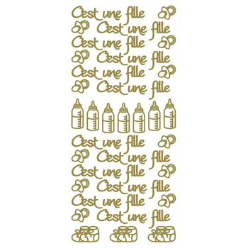 ECSTASY CRAFTS ECSTASY CRAFTS C'EST UN FILLE GOLD PEEL OFF STICKERS