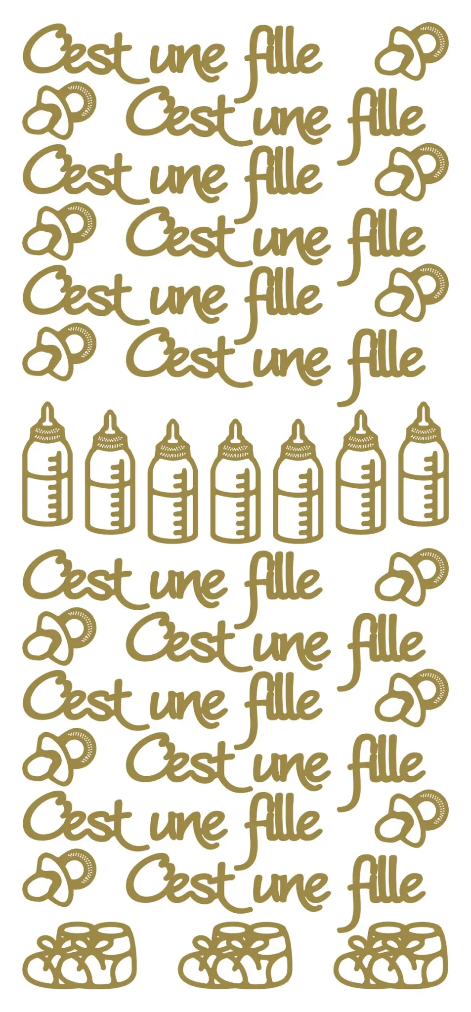 ECSTASY CRAFTS ECSTASY CRAFTS C'EST UN FILLE GOLD PEEL OFF STICKERS