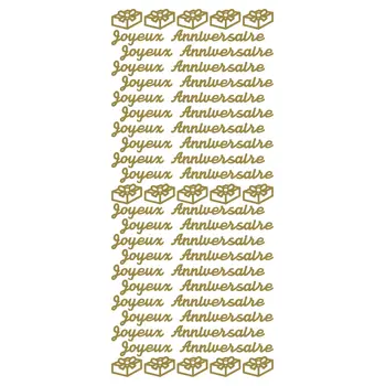 ECSTASY CRAFTS ECSTASY CRAFTS JOYEUX ANNIVERSAIRE GOLD PEEL OFF STICKERS