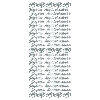 ECSTASY CRAFTS ECSTASY CRAFTS JOYEUX ANNIVERSAIRE SILVER PEEL OFF STICKERS