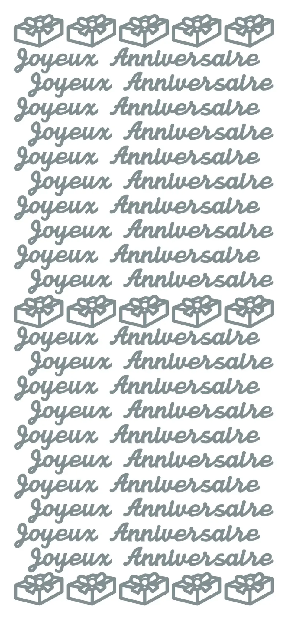 ECSTASY CRAFTS ECSTASY CRAFTS JOYEUX ANNIVERSAIRE SILVER PEEL OFF STICKERS