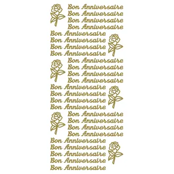 ECSTASY CRAFTS ECSTASY CRAFTS BON ANNIVERSAIRE GOLD PEEL OFF STICKERS