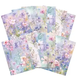 HUNKYDORY CRAFTS LTD. HUNKYDORY ADORABLE SCORABLE DESIGNER A4 CARD PACKS - WILDFLOWERS 12 SHEETS