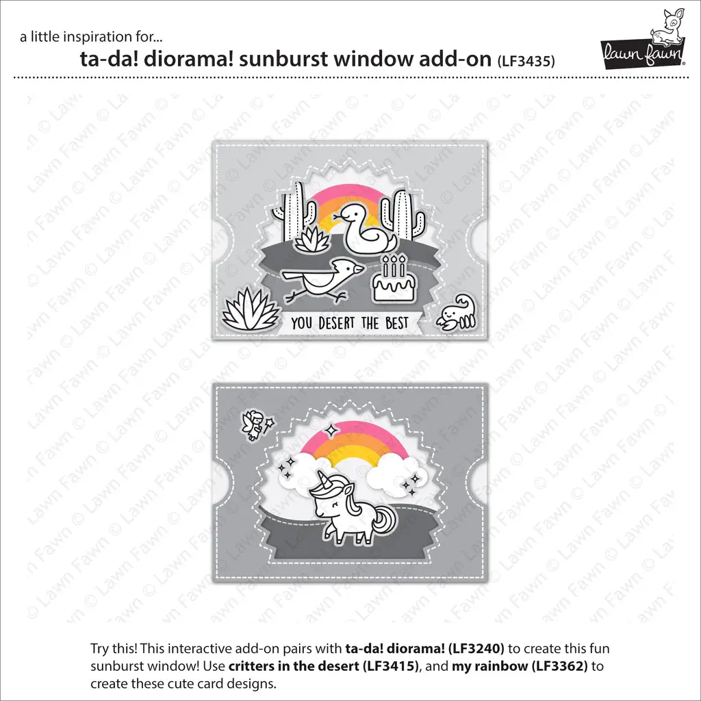 LAWN FAWN LAWN FAWN TA-DA! DIORAMA! SUNBURST WINDOW ADD-ON DIE SET