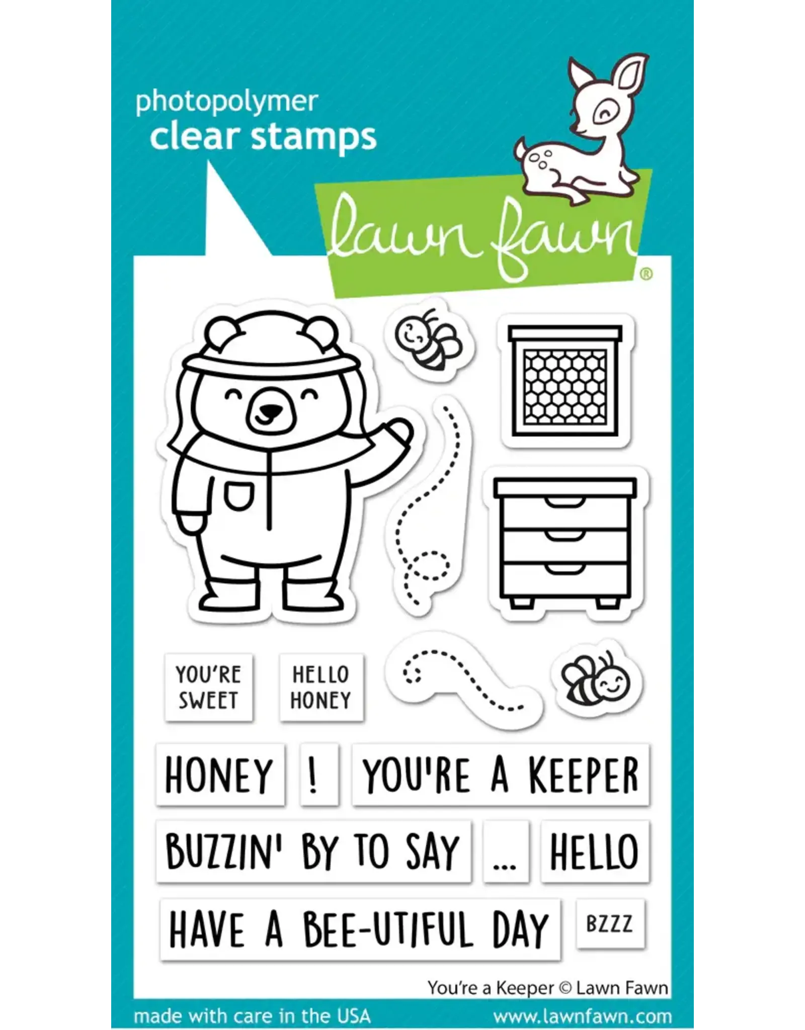 LAWN FAWN LAWN FAWN YOU'RE A KEEPER CLEAR STAMP SET