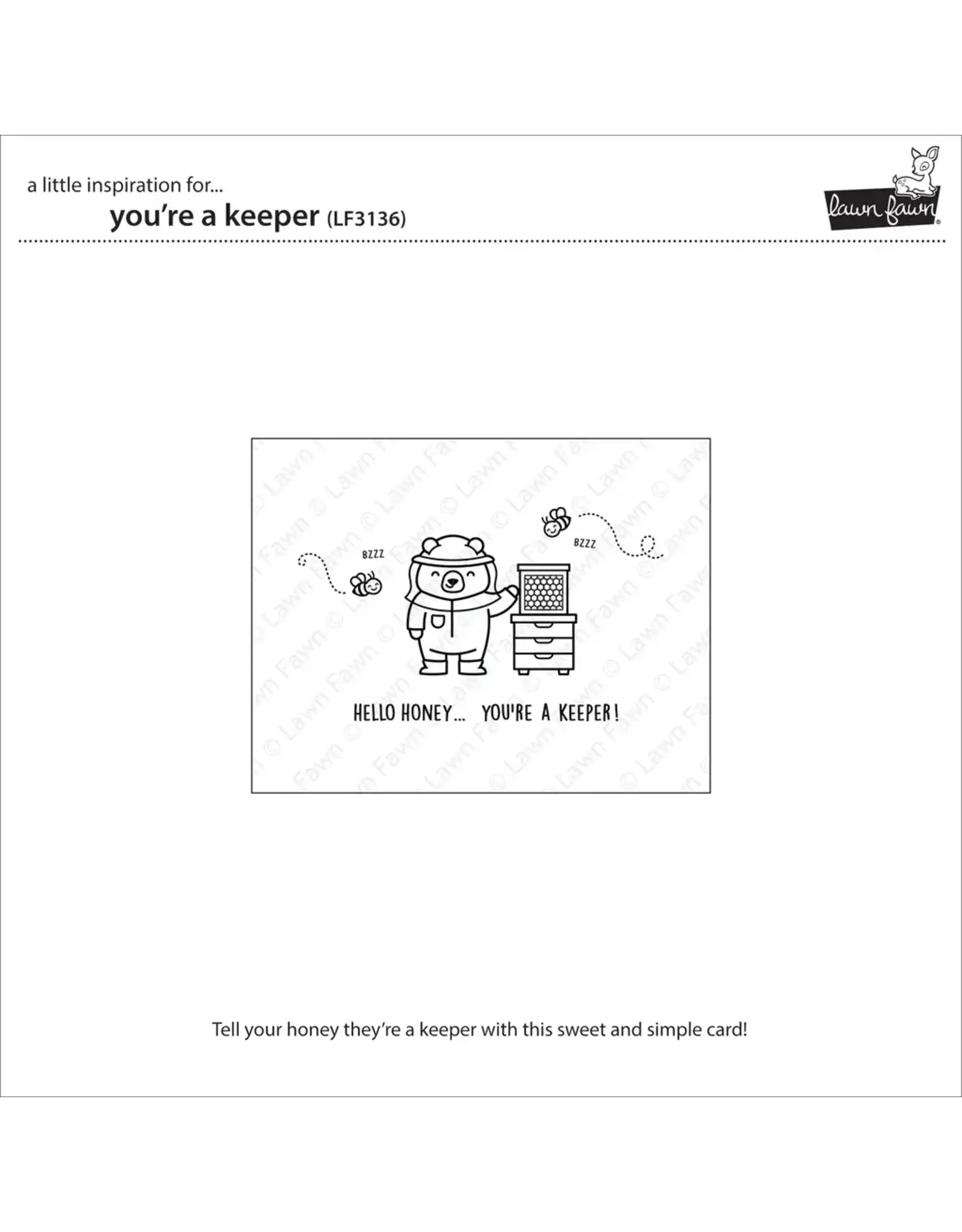 LAWN FAWN LAWN FAWN YOU'RE A KEEPER CLEAR STAMP SET