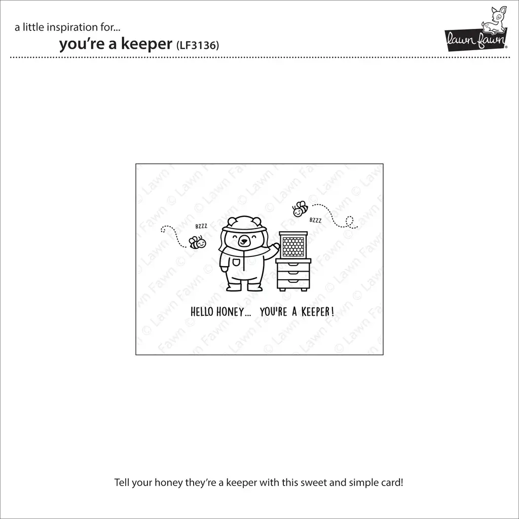 LAWN FAWN LAWN FAWN YOU'RE A KEEPER CLEAR STAMP SET