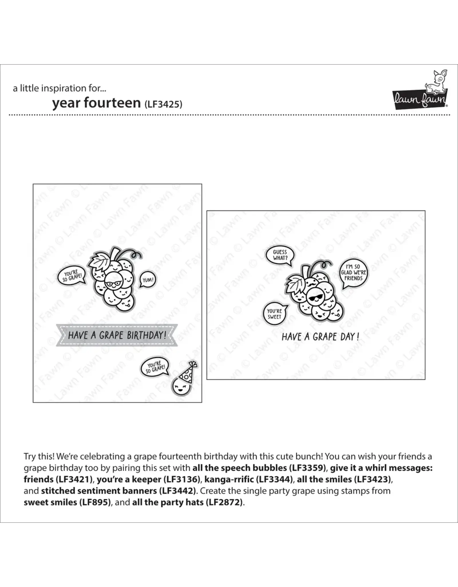 LAWN FAWN LAWN FAWN YEAR FOURTEEN CLEAR STAMP SET