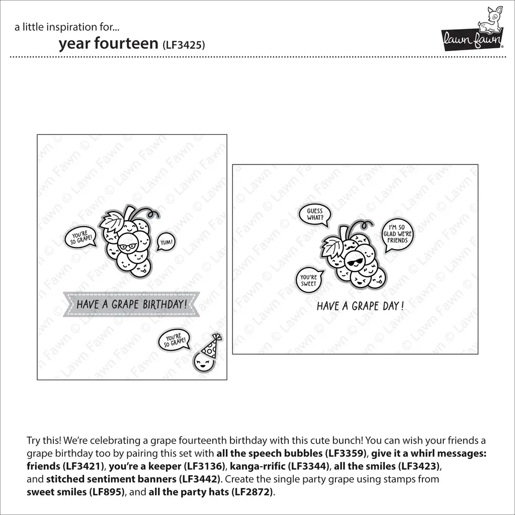 LAWN FAWN LAWN FAWN YEAR FOURTEEN CLEAR STAMP SET