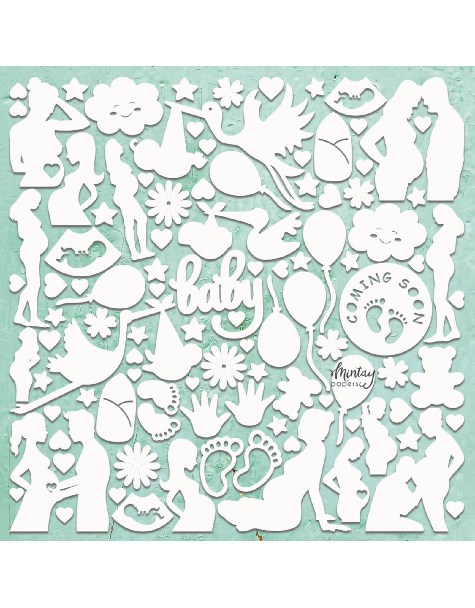 MINTAY MINTAY CHIPPIES - DECOR BABY SHOWER 12x12 CHIPBOARD