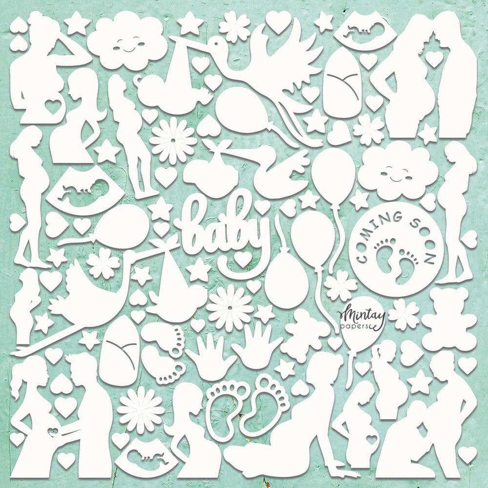 MINTAY MINTAY CHIPPIES - DECOR BABY SHOWER 12x12 CHIPBOARD