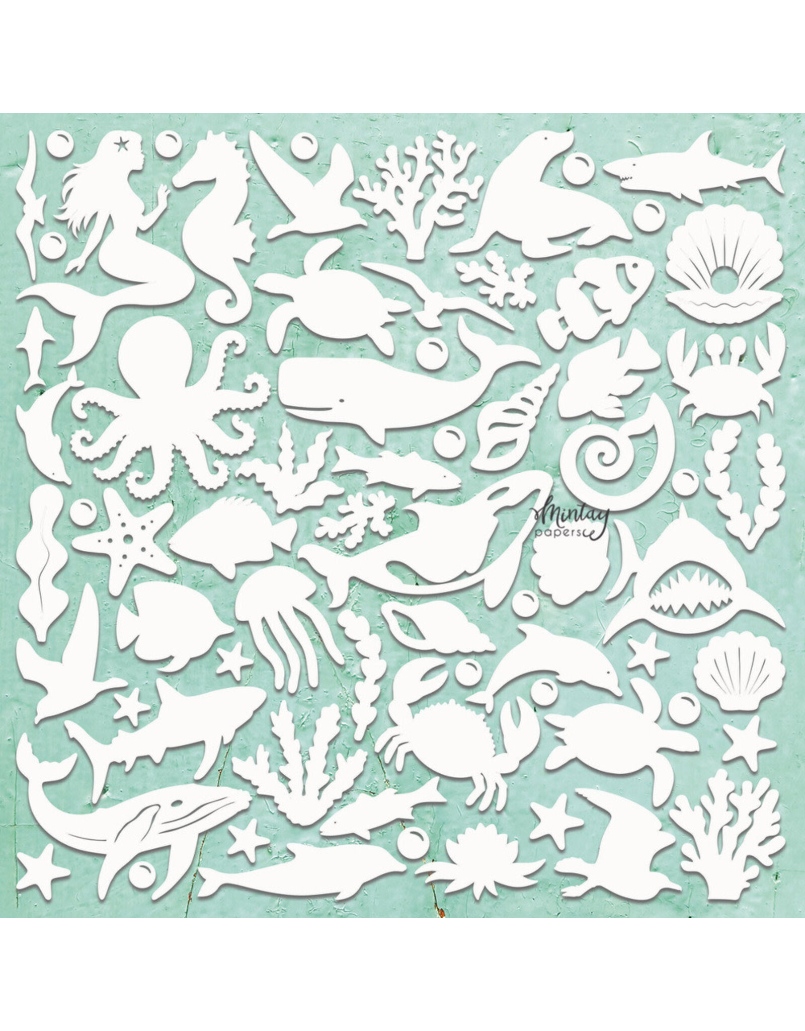 MINTAY MINTAY CHIPPIES - DECOR SEALIFE 12x12 CHIPBOARD