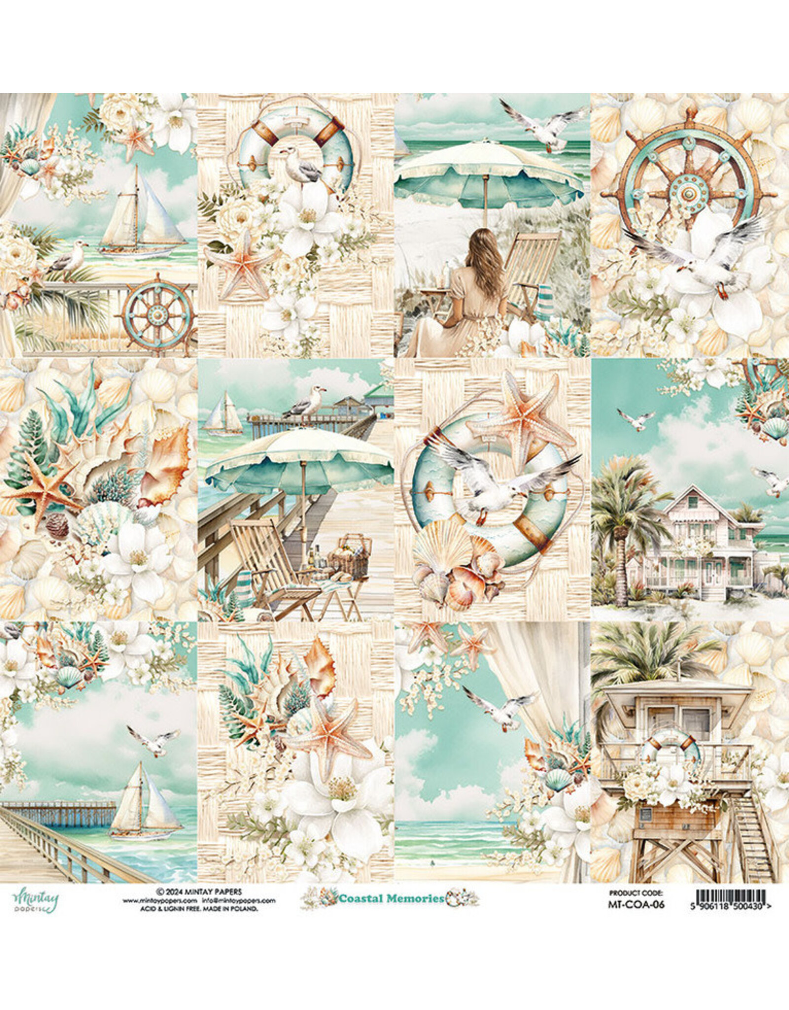 MINTAY MINTAY COASTAL MEMORIES #06 12x12 CARDSTOCK