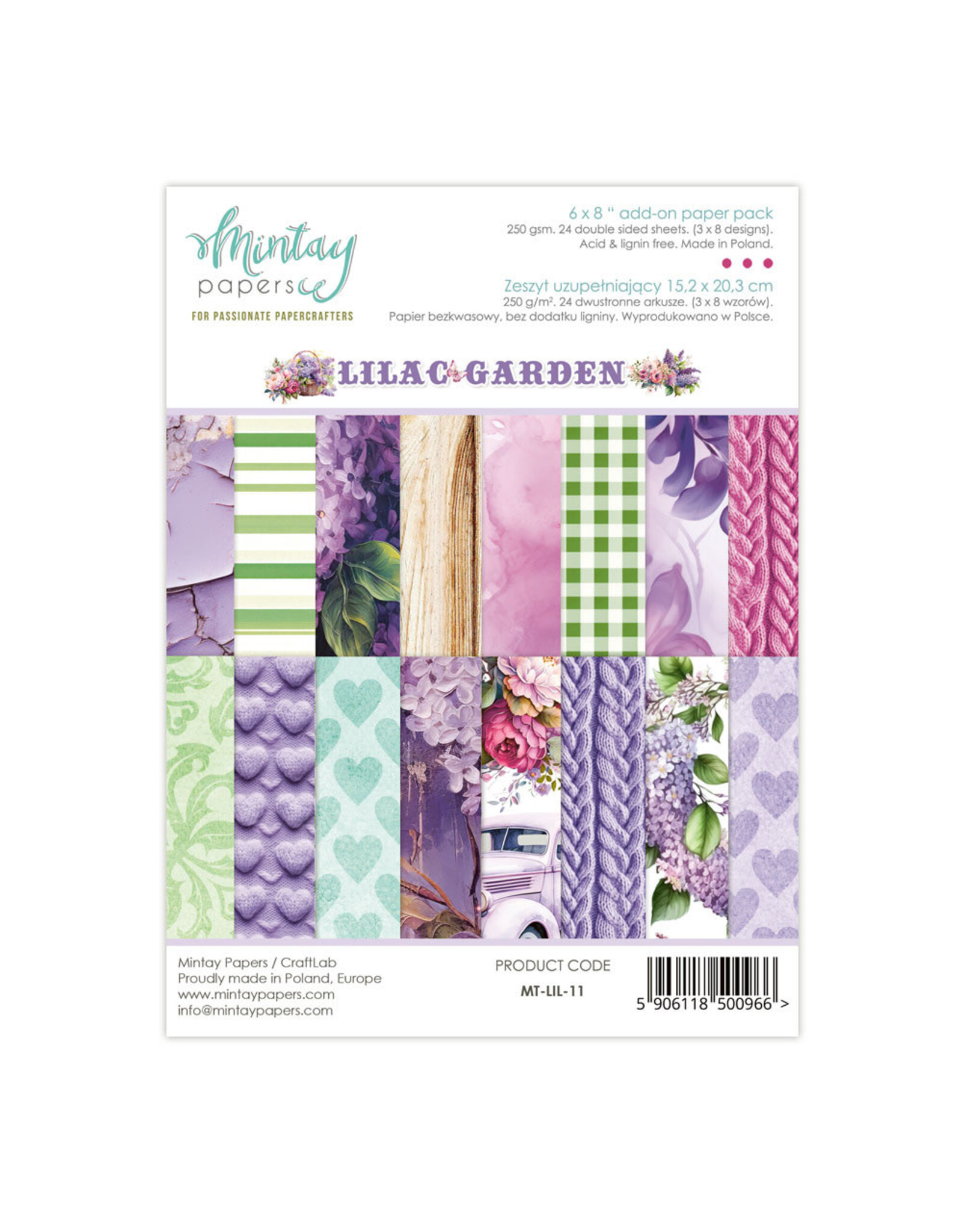 MINTAY MINTAY LILAC GARDEN 6x8 ADD-ON PAPER PAD 24 SHEETS