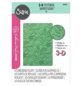 SIZZIX SIZZIX CATHERINE POOLER DESIGNS TEXTURED IMPRESSIONS JUNGLE TEXTURES A6 3D EMBOSSING FOLDER