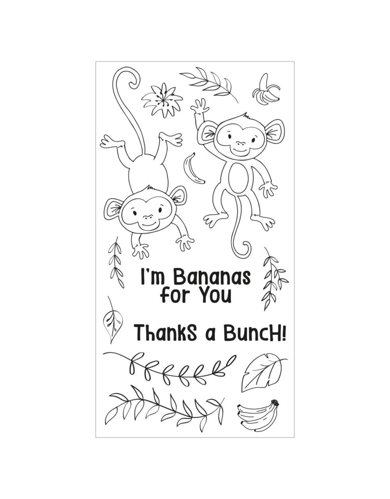 SIZZIX SIZZIX CATHERINE POOLER DESIGNS GOING BANANAS CLEAR STAMP SET
