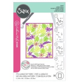 SIZZIX SIZZIX CATHERINE POOLER DESIGNS IT'S A JUNGLE OUT THERE A6 LAYERED STENCIL SET 4/PK