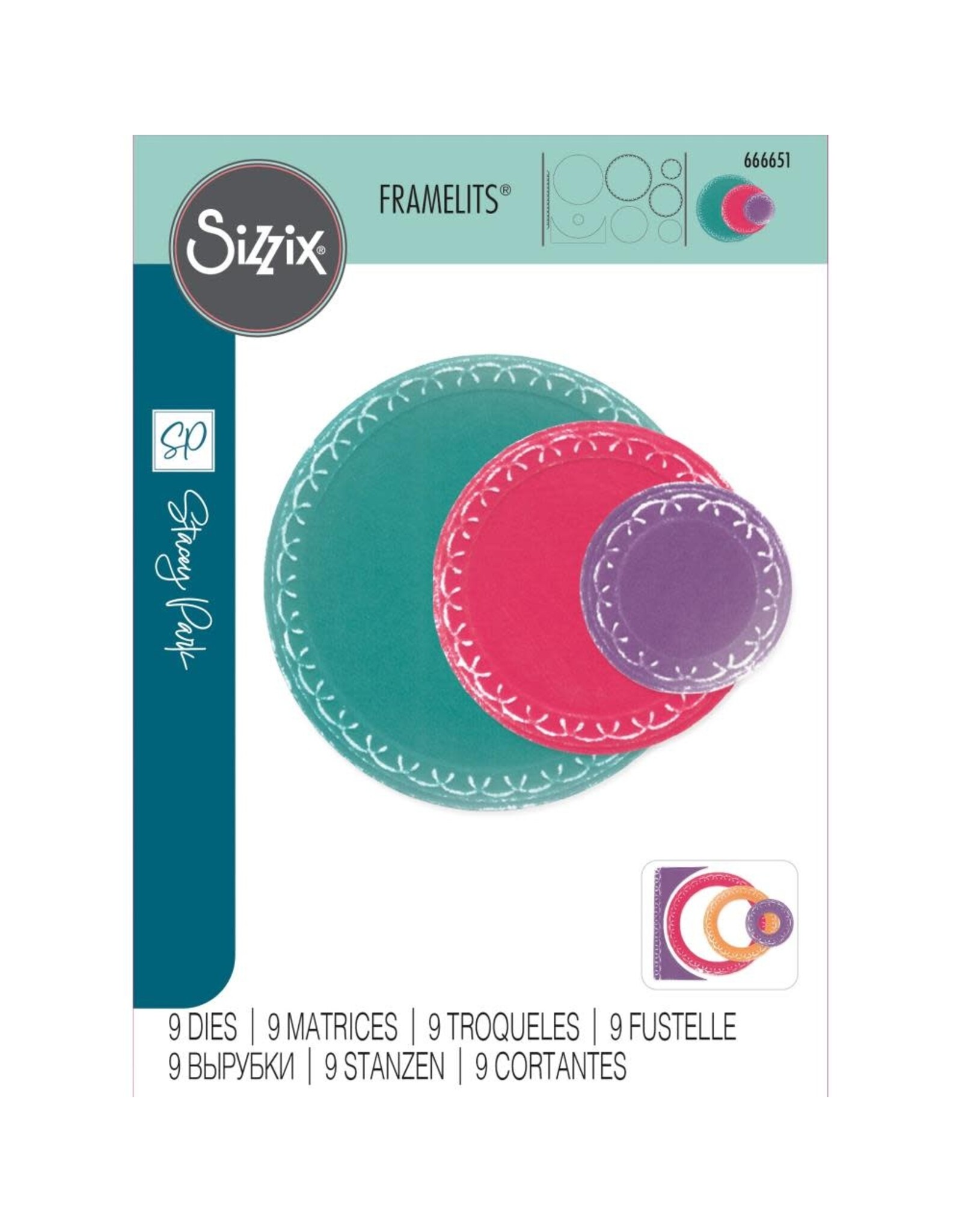 SIZZIX SIZZIX STACEY PARK ALENA ARCHED CIRCLES FRAMELITS DIE SET