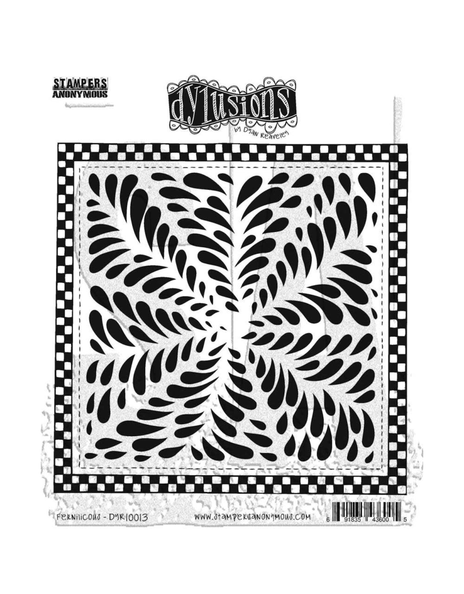 RANGER DYLUSIONS FERNILICIOUS 8.5x7 CLING STAMP SET