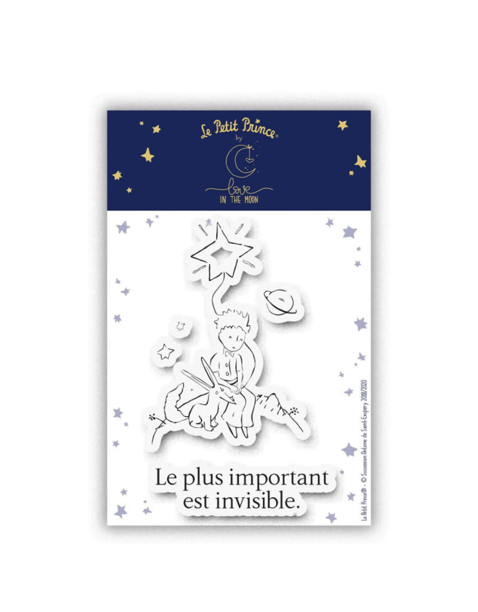 LOVE IN THE MOON LE PETIT PRINCE LOVE IN THE MOON LE PLUS IMPORTANT EST INVISIBLE CLEAR STAMP SET
