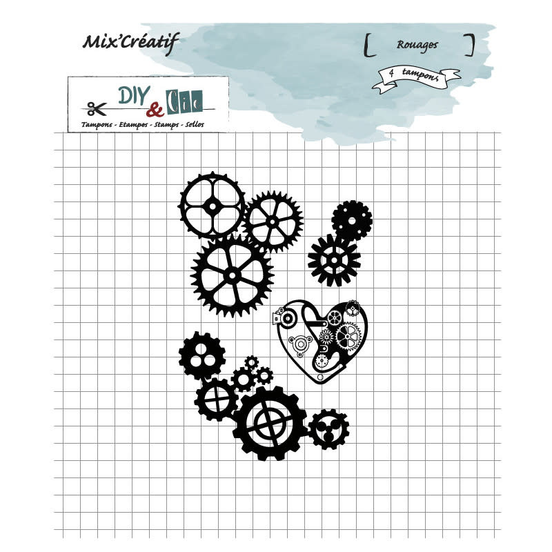 DIY & CIE DIY & CIE ROUAGES CLEAR STAMP SET