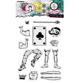 STUDIOLIGHT STUDIOLIGHT ART BY MARLENE SIGNATURE COLLECTION PLAYING CARD MEN CLEAR STAMP SET