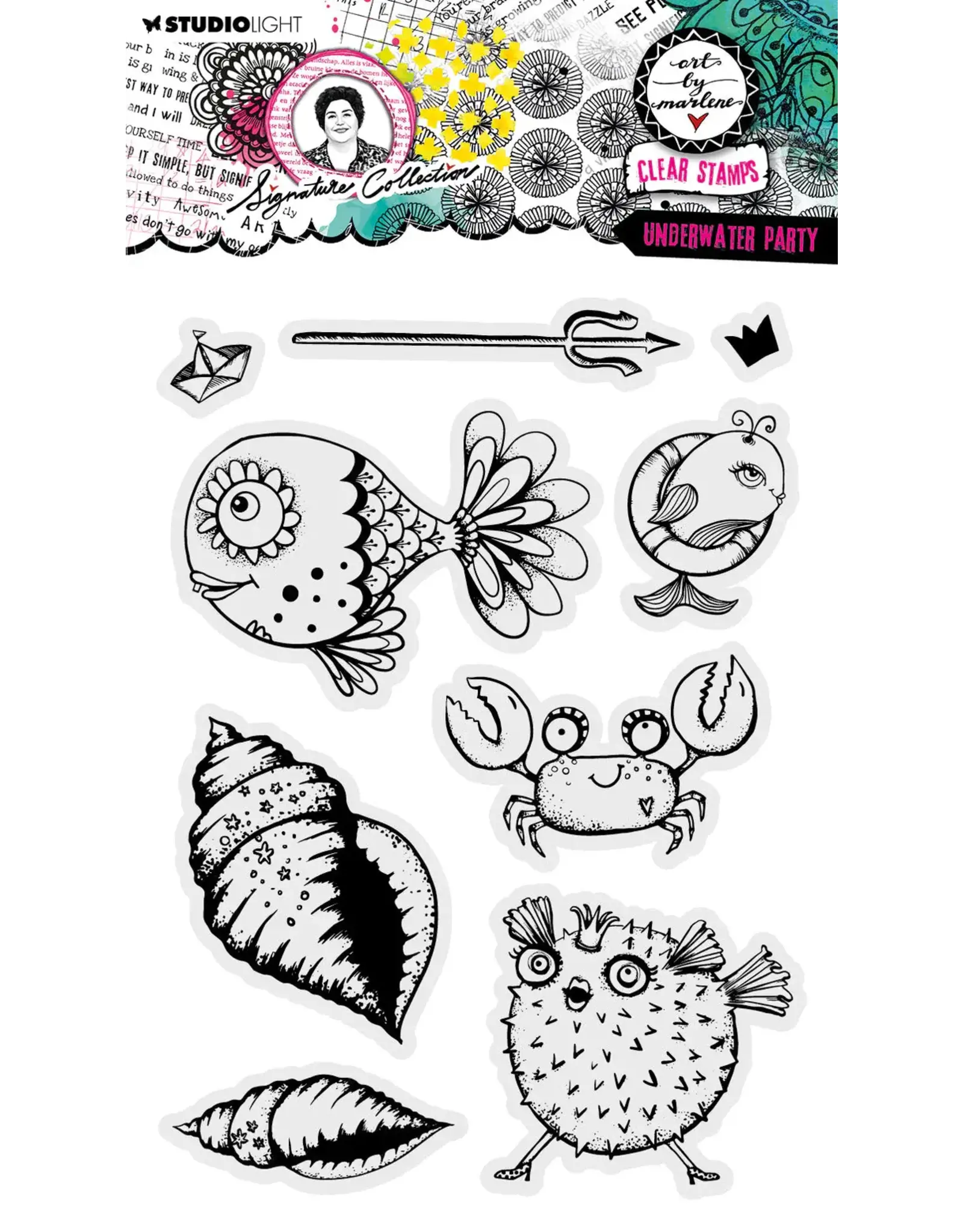 STUDIOLIGHT STUDIOLIGHT ART BY MARLENE SIGNATURE COLLECTION UNDERWATER PARTY CLEAR STAMP SET