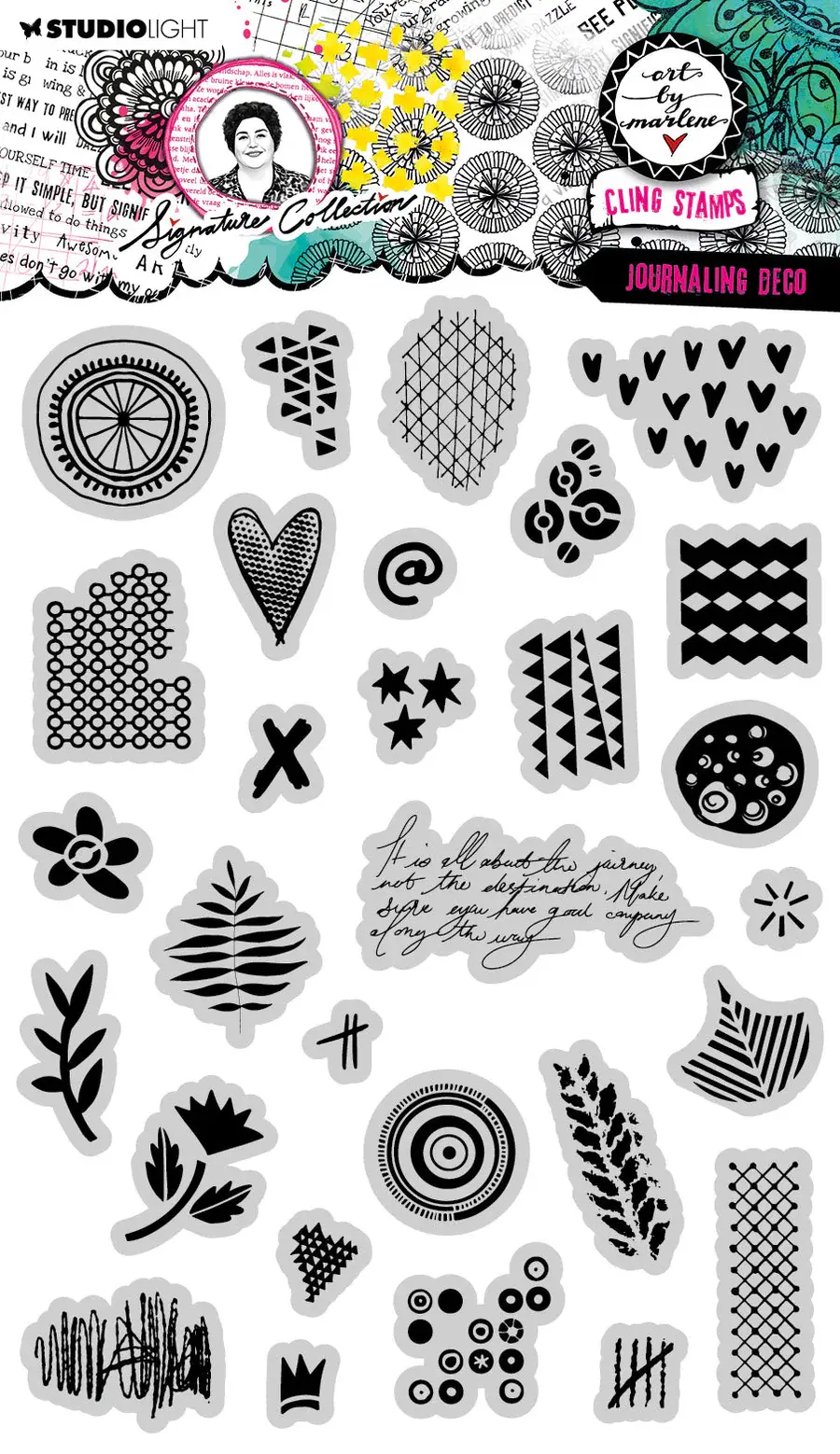 STUDIOLIGHT STUDIOLIGHT ART BY MARLENE SIGNATURE COLLECTION JOURNALING DECO CLING STAMP SET