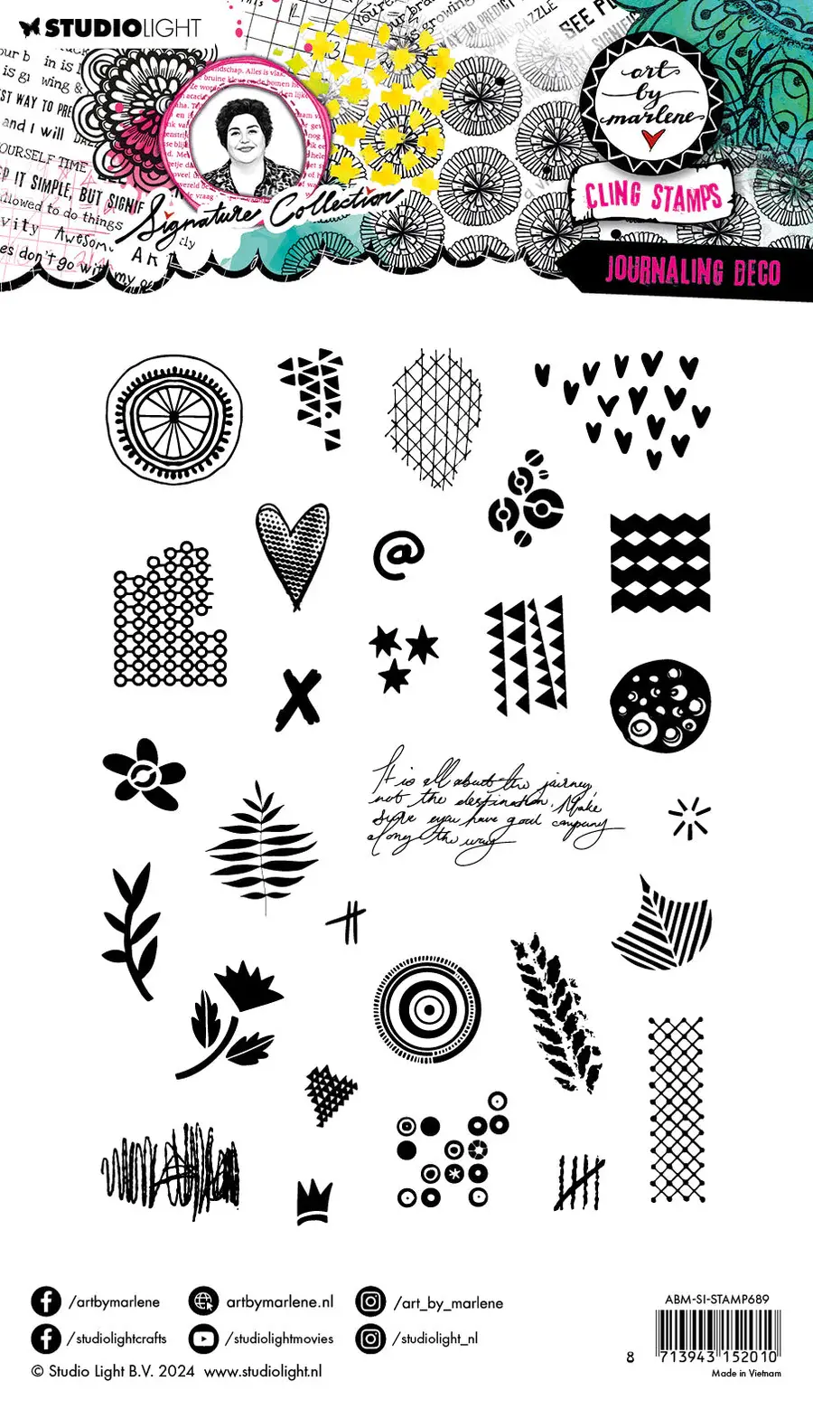 STUDIOLIGHT STUDIOLIGHT ART BY MARLENE SIGNATURE COLLECTION JOURNALING DECO CLING STAMP SET