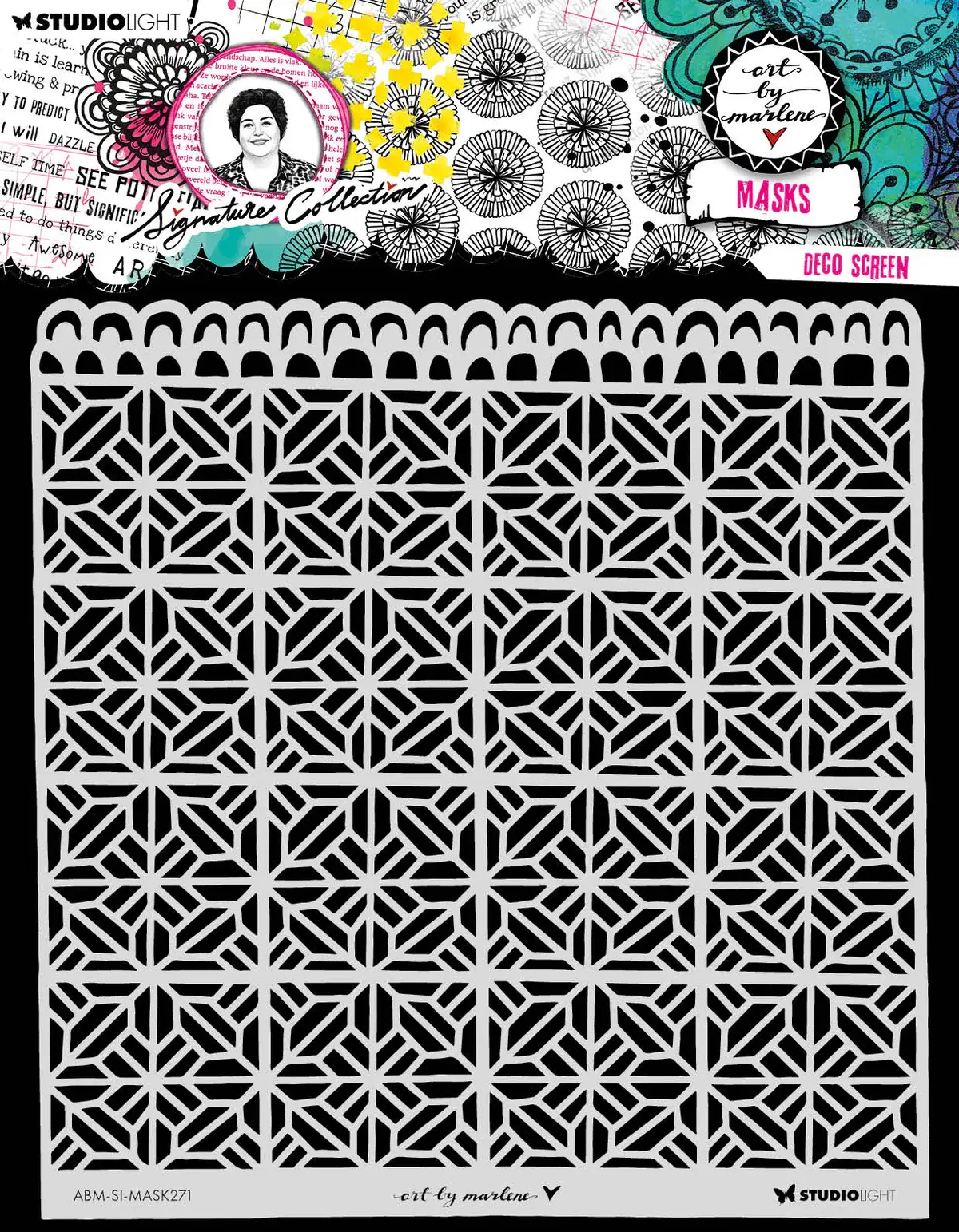 STUDIOLIGHT STUDIOLIGHT ART BY MARLENE SIGNATURE COLLECTION DECO SCREEN 8x8 MASKS STENCIL