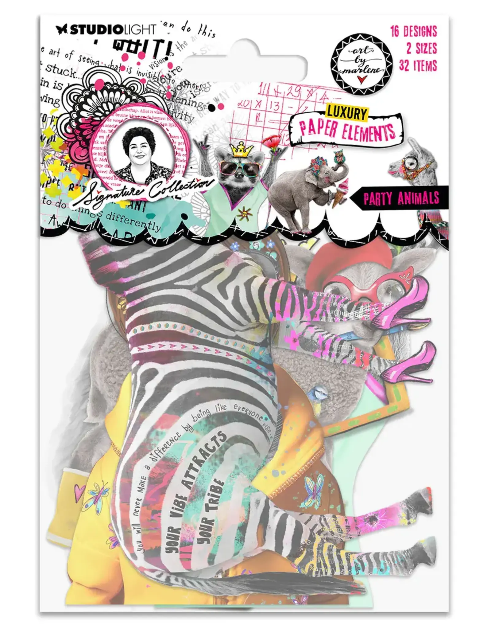 STUDIOLIGHT STUDIOLIGHT ART BY MARLENE SIGNATURE COLLECTION PARTY ANIMALS PAPER ELEMENTS