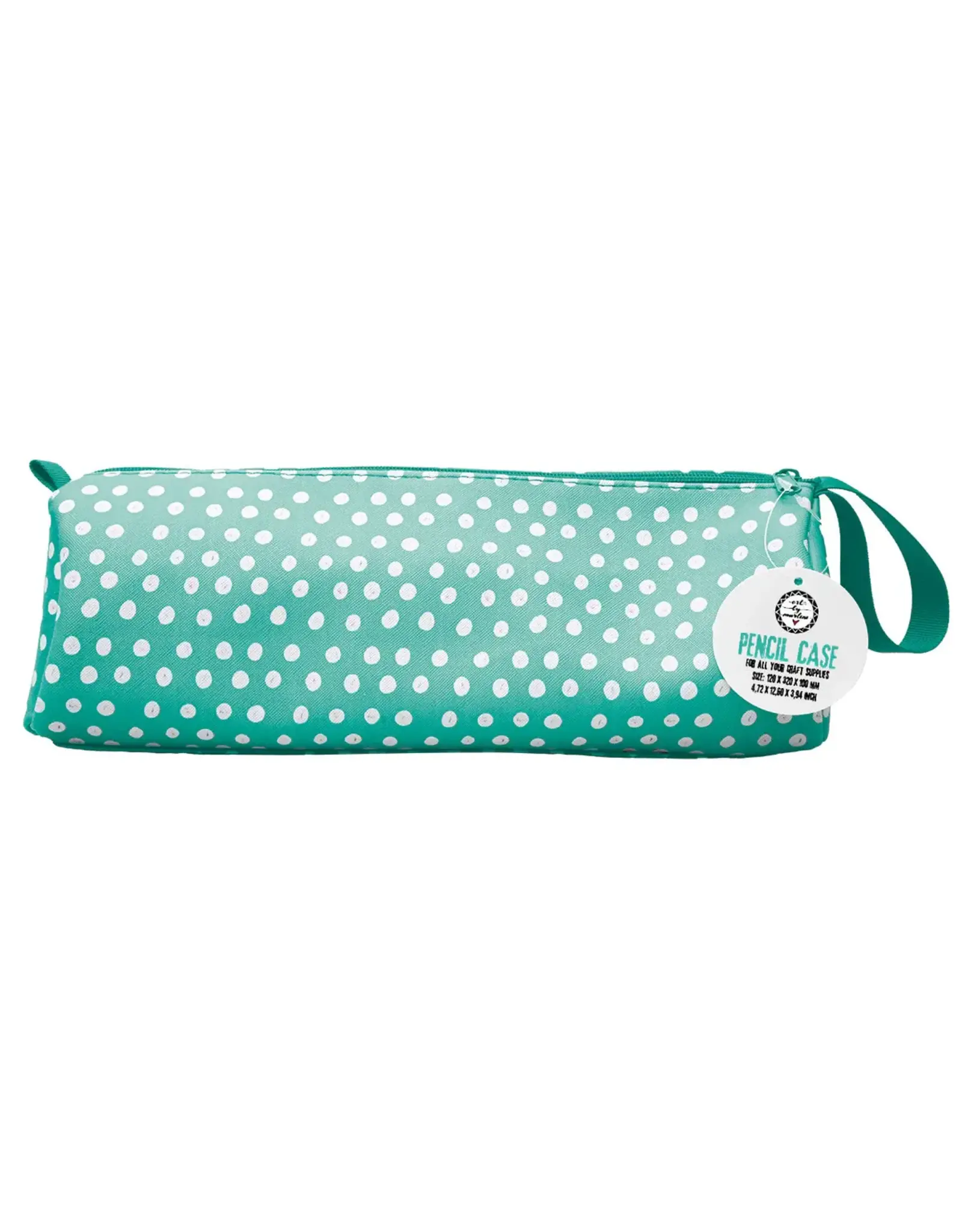 STUDIOLIGHT STUDIOLIGHT ART BY MARLENE SIGNATURE COLLECTION TURQUOISE WITH WHITE DOTS PENCIL CASE