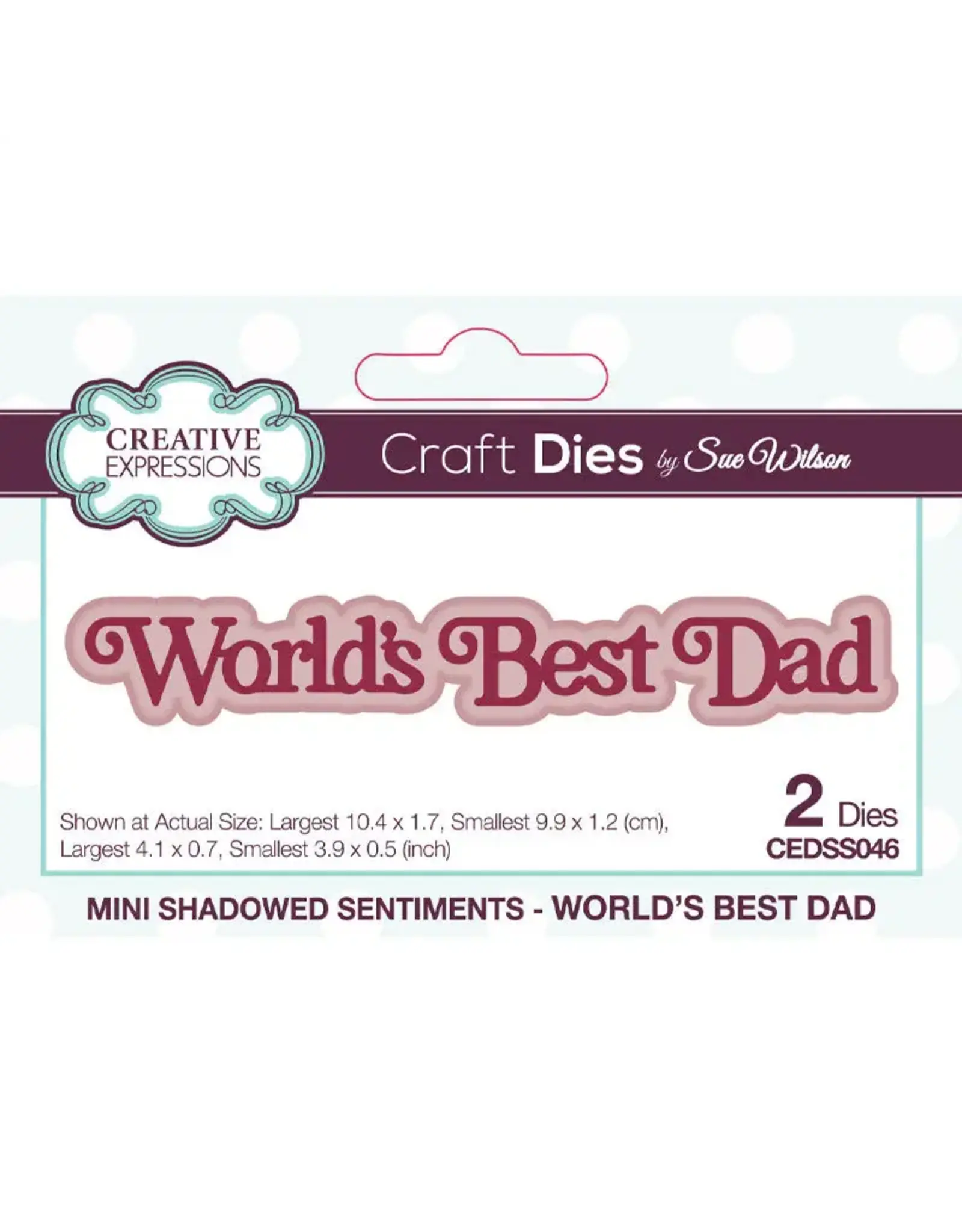 CREATIVE EXPRESSIONS CREATIVE EXPRESSIONS SUE WILSON MINI SHADOWED SENTIMENTS - WORLD'S BEST DAD DIE SET