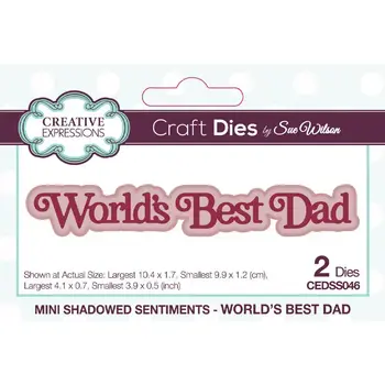 CREATIVE EXPRESSIONS CREATIVE EXPRESSIONS SUE WILSON MINI SHADOWED SENTIMENTS - WORLD'S BEST DAD DIE SET