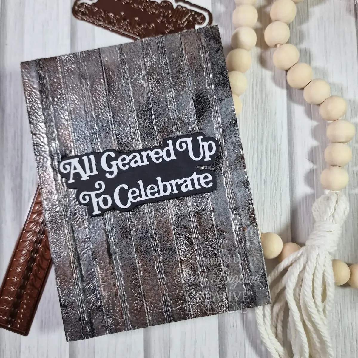 CREATIVE EXPRESSIONS CREATIVE EXPRESSIONS SUE WILSON MINI SHADOWED SENTIMENTS - ALL GEARED UP TO CELEBRATE DIE SET