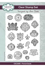CREATIVE EXPRESSIONS CREATIVE EXPRESSIONS SAM POOLE FRENCH SEALS 6x8 CLEAR STAMP SET