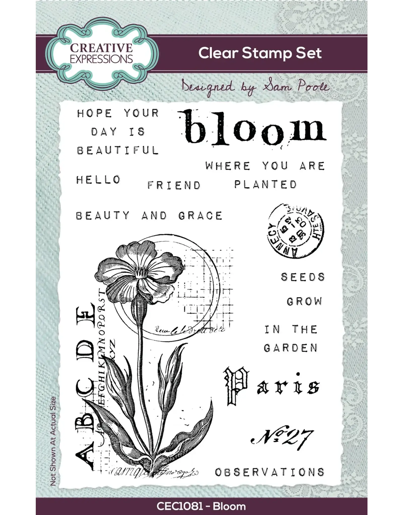 CREATIVE EXPRESSIONS CREATIVE EXPRESSIONS SAM POOLE BLOOM 4x6 CLEAR STAMP SET