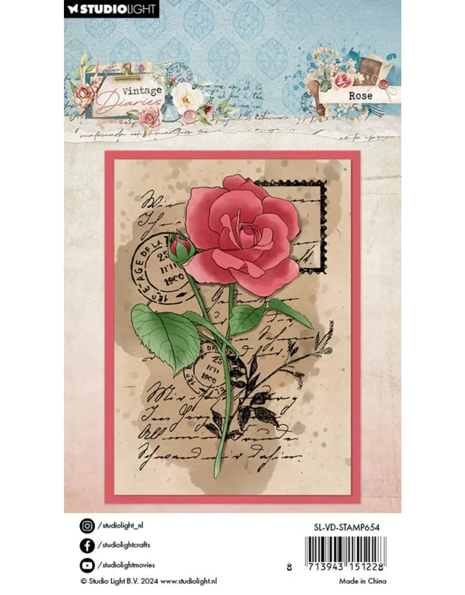 STUDIOLIGHT STUDIOLIGHT VINTAGE DIARIES COLLECTION ROSE CLEAR STAMP
