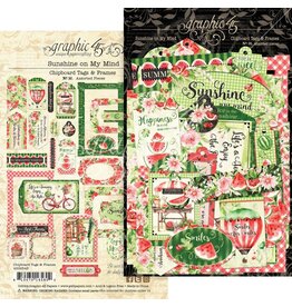 GRAPHIC 45 GRAPHIC 45 SUNSHINE ON MY MIND COLLECTION CHIPBOARD TAGS & FRAMES 30/PK