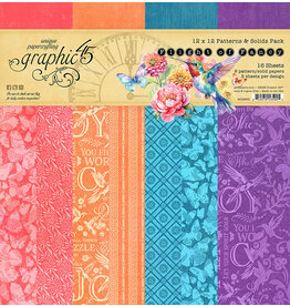 GRAPHIC 45 GRAPHIC 45 FLIGHT OF FANCY COLLECTION 12x12 PATTERNS & SOLIDS PACK 16 SHEETS