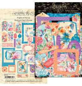 GRAPHIC 45 GRAPHIC 45 FLIGHT OF FANCY COLLECTION CHIPBOARD TAGS & FRAMES 30/PK