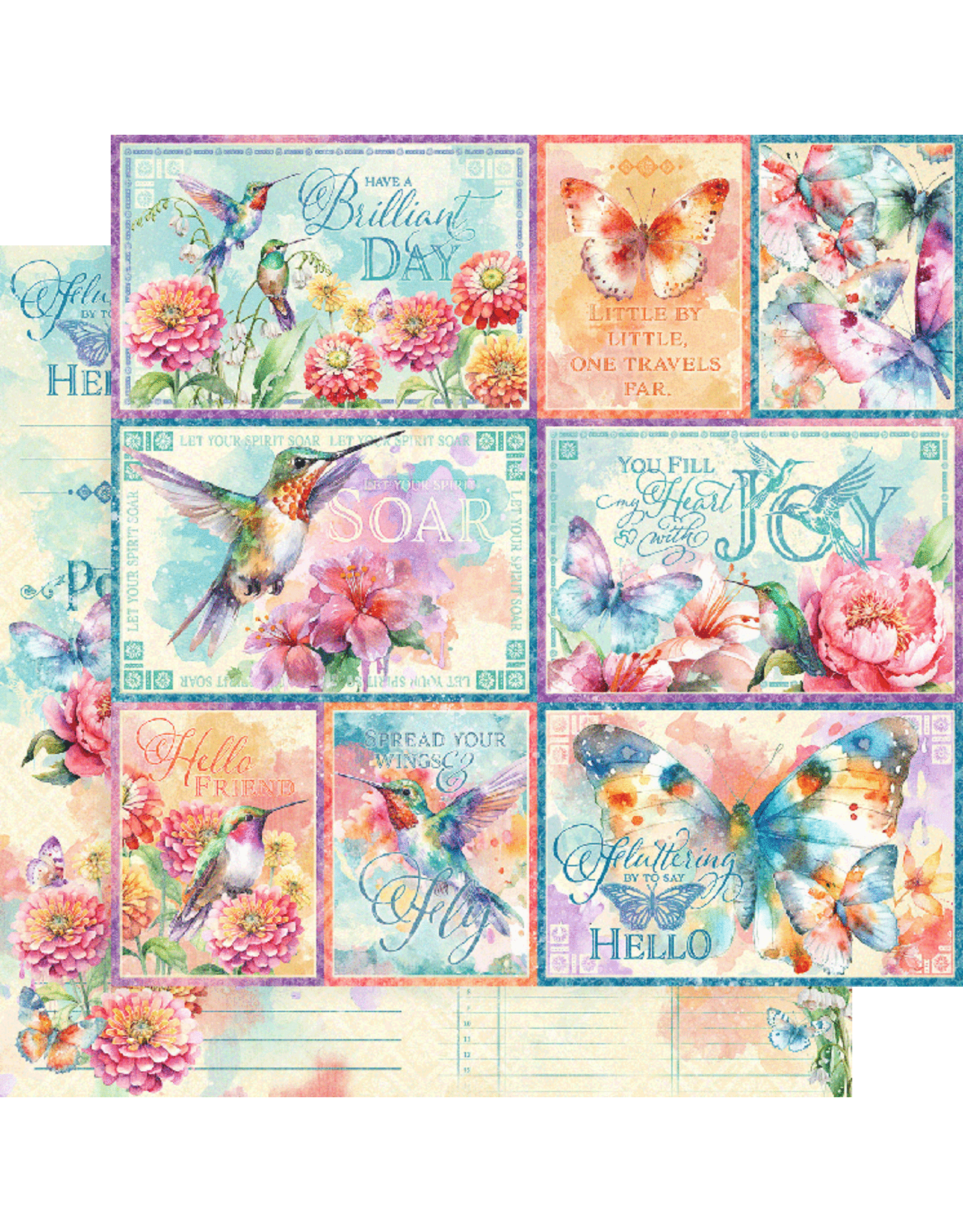 GRAPHIC 45 GRAPHIC 45 FLIGHT OF FANCY COLLECTION LET YOUR SPIRIT SOAR 12x12 CARDSTOCK
