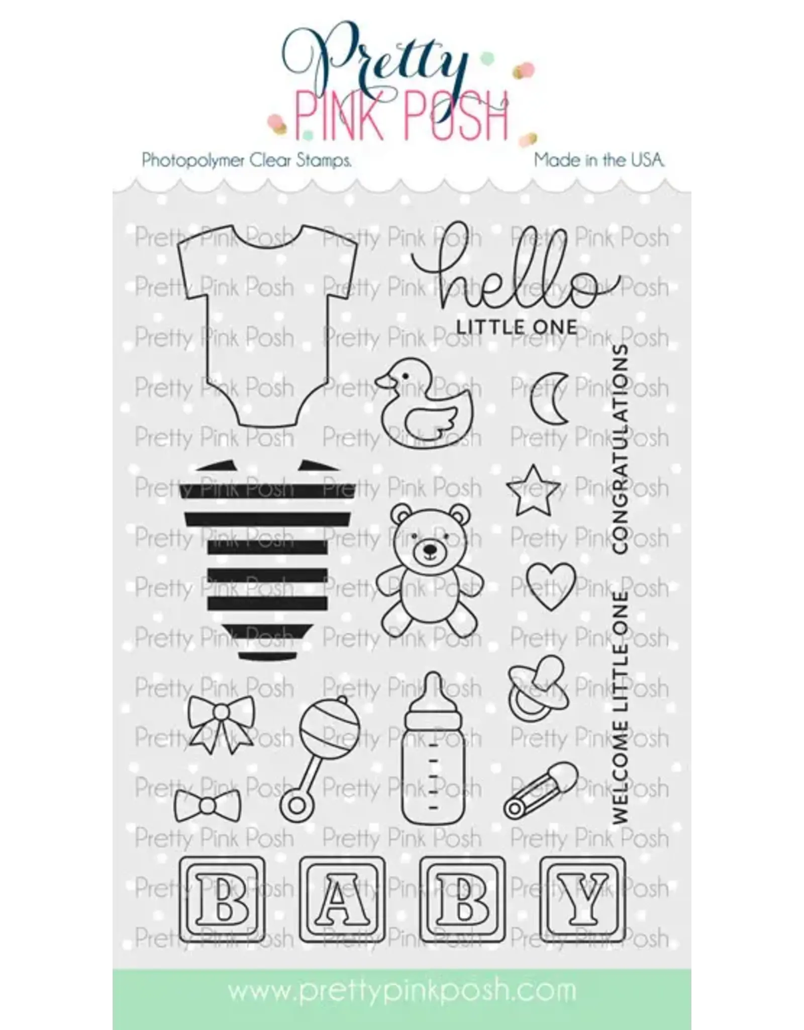 PRETTY PINK POSH PRETTY PINK POSH BABY BASICS CLEAR STAMP SET