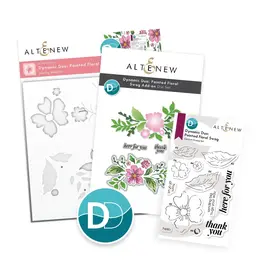 ALTENEW ALTENEW DYNAMIC DUO: PAINTED FLORAL SWAG OUTLINE CLEAR STAMP STENCIL AND ADD-ON DIE  BUNDLE