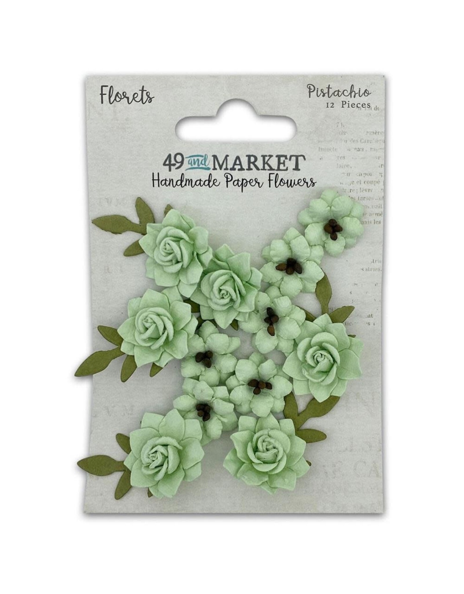 49 AND MARKET 49 AND MARKET FLORETS PISTACHIO PAPER FLOWERS 12 PIECES